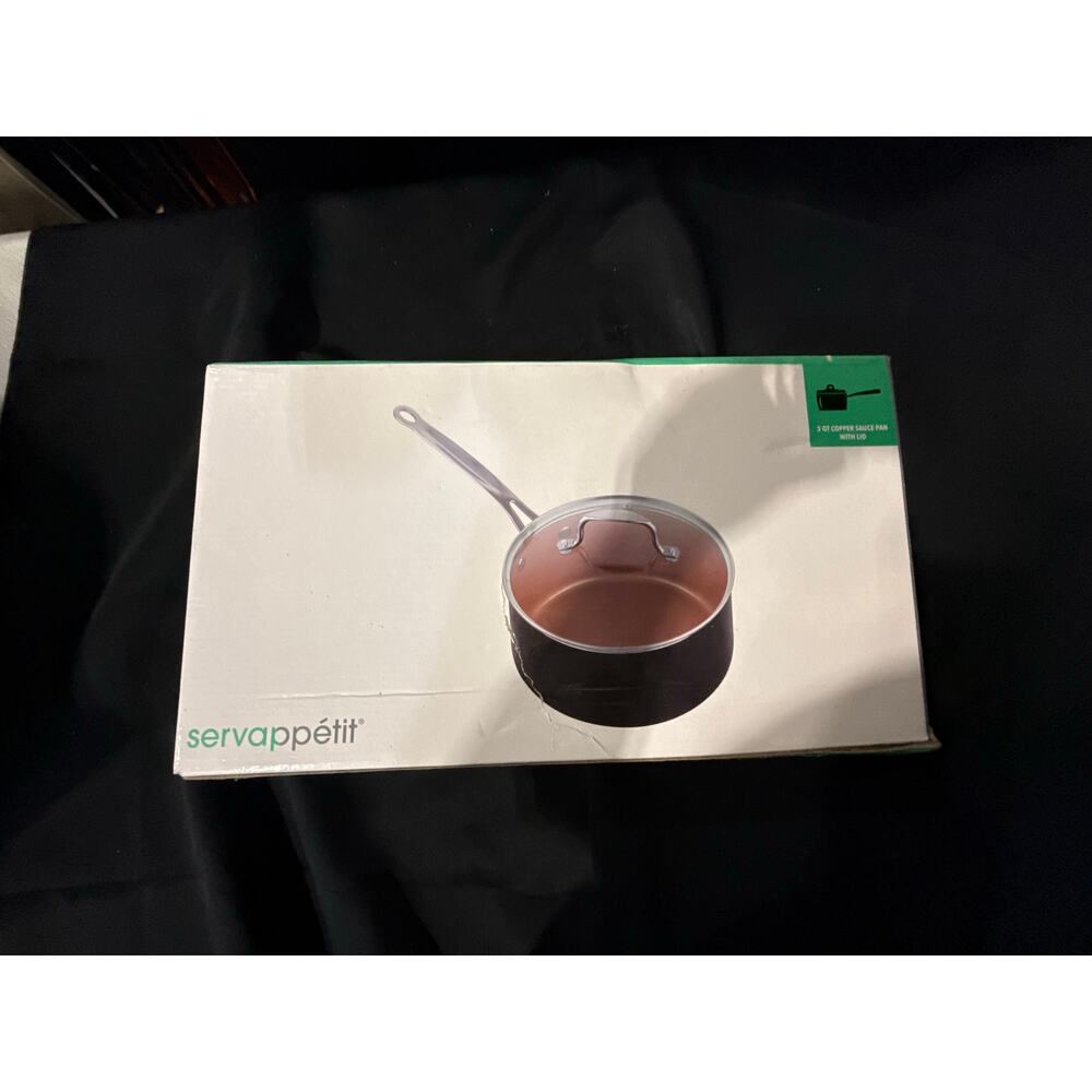 Servapetit-3QT Copper Sauce Pan w/Lid - new in box